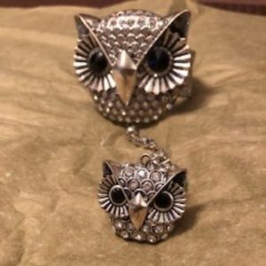 Owl Bracelet and Chain Ring Set